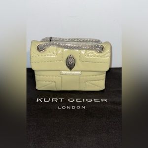 Kurt Geiger London Kensington Pastel Green Leather Mini Crossbody Bag